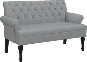 vidaXL világosszürke szövet pad háttámlával 120 x 62 x 75,5 cm