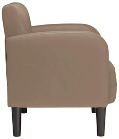 kávészínű műbőr kanapé szék karfával 54 cm