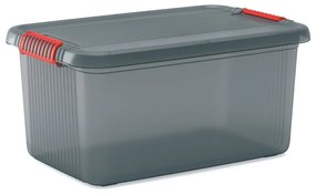 Szürke fedeles műanyag tárolódoboz 59x39x28 cm K Latch Box – KIS