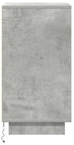 betonszürke éjjeliszekrény LED-világítással 38x34x65 cm