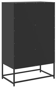 fekete acél magasszekrény 68x39x111,5 cm