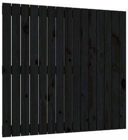 fekete tömör fenyőfa fali fejtámla 95,5 x 3 x 90 cm