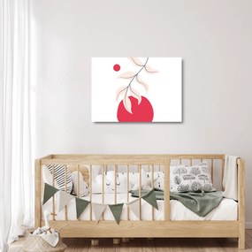Üveg kép - Rózsaszín virágos absztrakció N⁰2 (70x50 cm)