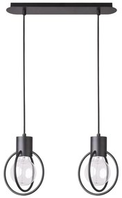 Csillár zsinóron AURA 2xE27/60W/230V fekete
