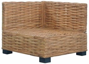 vidaXL természetes rattan sarokkanapé párnával