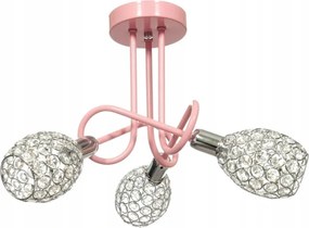 Csillár Függő lámpa Amelia 3 rózsaszín ezüst wenge