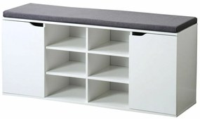 Kesper 15918 Cipőtartó ülőpárnával, fehér, 103 x48 x 30,5 cm