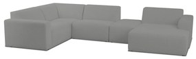 Szürke buklé sarokkanapé (U alakú) Roxy – Scandic