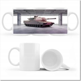 Nyomott mintás bögre Nehéz tank a parkolóban