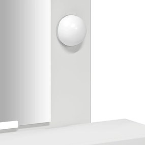 LED világítású sminkasztal Fehér 50x41x140 cm