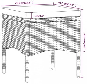 5 részes fekete polyrattan és tömör akácfa kerti bisztrószett