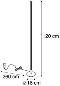 Állólámpa fekete, beépített LED-del, érintős dimmerrel, 3 fokozatban szabályozható - Line-up