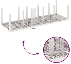 Kert étkező szett párnával 11 pcs Fehér Polyrattan és acél
