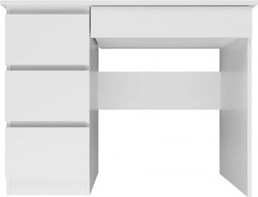 Mijas íróasztal bal oldali tárolókkal, matt fehér