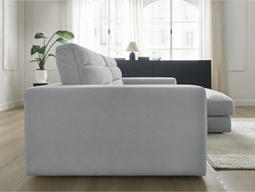 Világosszürke bársony sarokkanapé (jobb oldali-heverő résszel) Sierra – Bobochic Paris