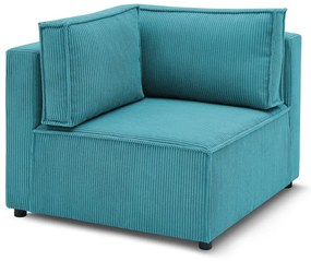 Kék kordbársony kanapé modul (variálható) Nihad modular – Bobochic Paris