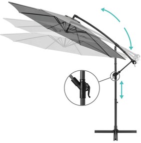 Függő napernyő 2,8 m, szürke