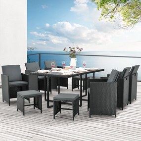 Juskys Baracoa XL kerti rattan ülőgarnitúra