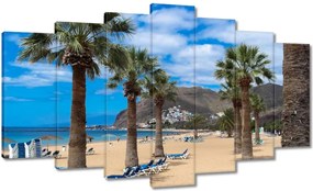 Vászonkép 140x80 Nagy pálmafák a tengerparton