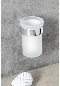 Gedy - Falra szerelhető WC kefe PIRENEI fényezett króm/üveg szatén