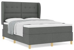 Boxspring Ágy Matracokkal Sötét Szürke 160x200 cm Szövet