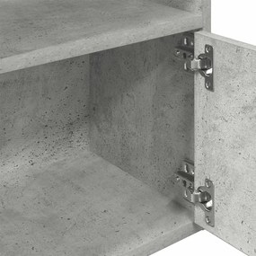 betonszürke szerelt fa könyvespolc 31x24x127 cm