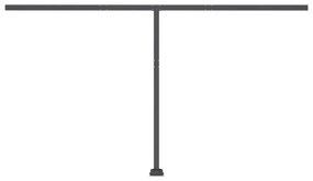 sárga-fehér szélérzékelős és LED-es napellenző 450x350 cm
