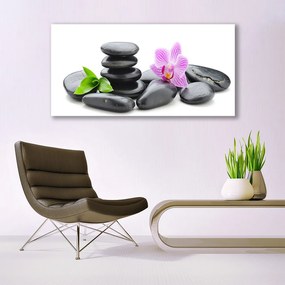 Akril üveg kép Virág Zen kövek 120x60 cm