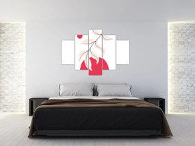 Kép - Rózsaszín virágos absztrakció N⁰2 (150x105 cm)