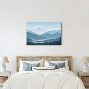 Kép - a hegyek grafikája (90x60 cm)