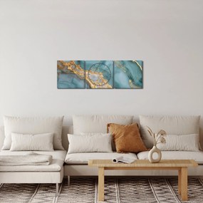 Kép - Türkiz márvány (órával) (90x30 cm)