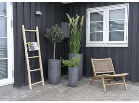 Derby fotel polyrattanból, natúr teak fa lábakkal