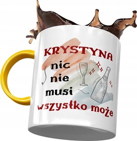 Sárga Bögre Krisztina Feleség Barátnő Ajándék Nyomtatott Fotóval