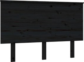 vidaXL fekete tömör fenyőfa ágyfejtámla 124x6x82,5 cm