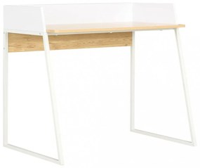 Fehér és tölgyszínű íróasztal 90 x 60 x 88 cm