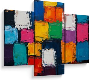 Kép - Színes négyzetek festménye (90x60 cm)
