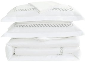 Fehér hatrészes egyszemélyes pamut-szatén ágyneműhuzat lepedővel 140x200 cm Whispered Serenity – Mila Home Luxury