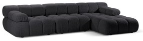 Antracitszürke buklé moduláris sarokkanapé (jobb oldali) Bellis – Micadoni Home