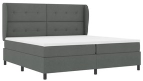 vidaXL Boxspring Ágy Matrac nélkül Sötétszürke, 200x200 cm Szövet