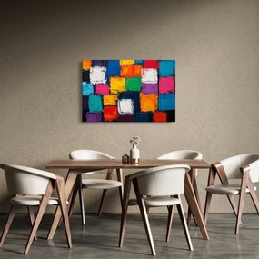 Kép - Színes négyzetek festménye (90x60 cm)