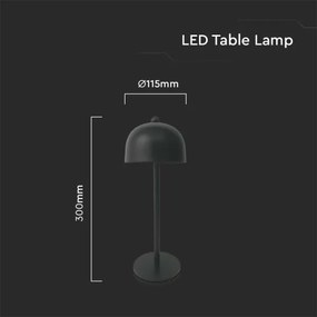 LED Dimmelhető tölthető asztali lámpa LED/1W/5V 3000-6000K 1800 mAh fekete