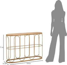 Natúr színű rattan konzolasztal 32x110 cm Samui – Mauro Ferretti