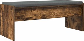 vidaXL Előtér pad párnával Füstölt tölgy 103 x 38 x 40 cm