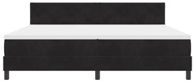 Boxspring Ágy Matrac &amp; LED Fekete 200x200 cm Bársony