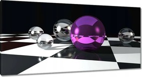 Vászonkép 115x55 Lila gömb a rácson