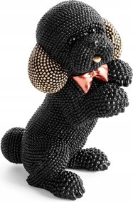Poliészter műgyanta kutya figura 10 x 7 x 15 cm fekete