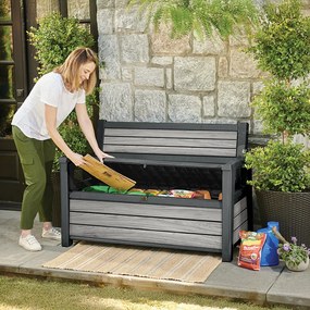 Decocoat műanyag kerti pad/tároló 227 L viharszürke