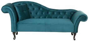 Chesterfield Stílusú Smaragdzöld Elegáns Bársony Dívány Bal Oldali LATTES Beliani
