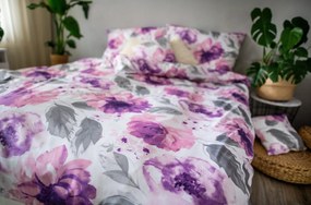 3 db pamut szatén lepedő Peony 200x140cm+90x70cm TiaHome