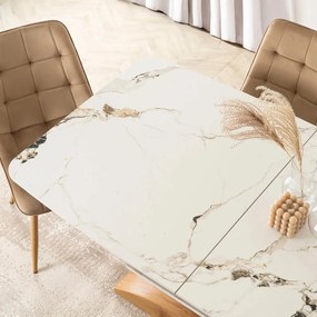 Bővíthető Márványhatású Kerámia Étkezőasztal. ALICANTE 160-200 cm